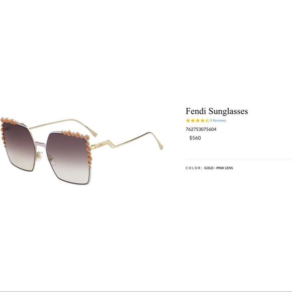 Fendi Pearl-Embellished Sunglasses - Black and White main image 4